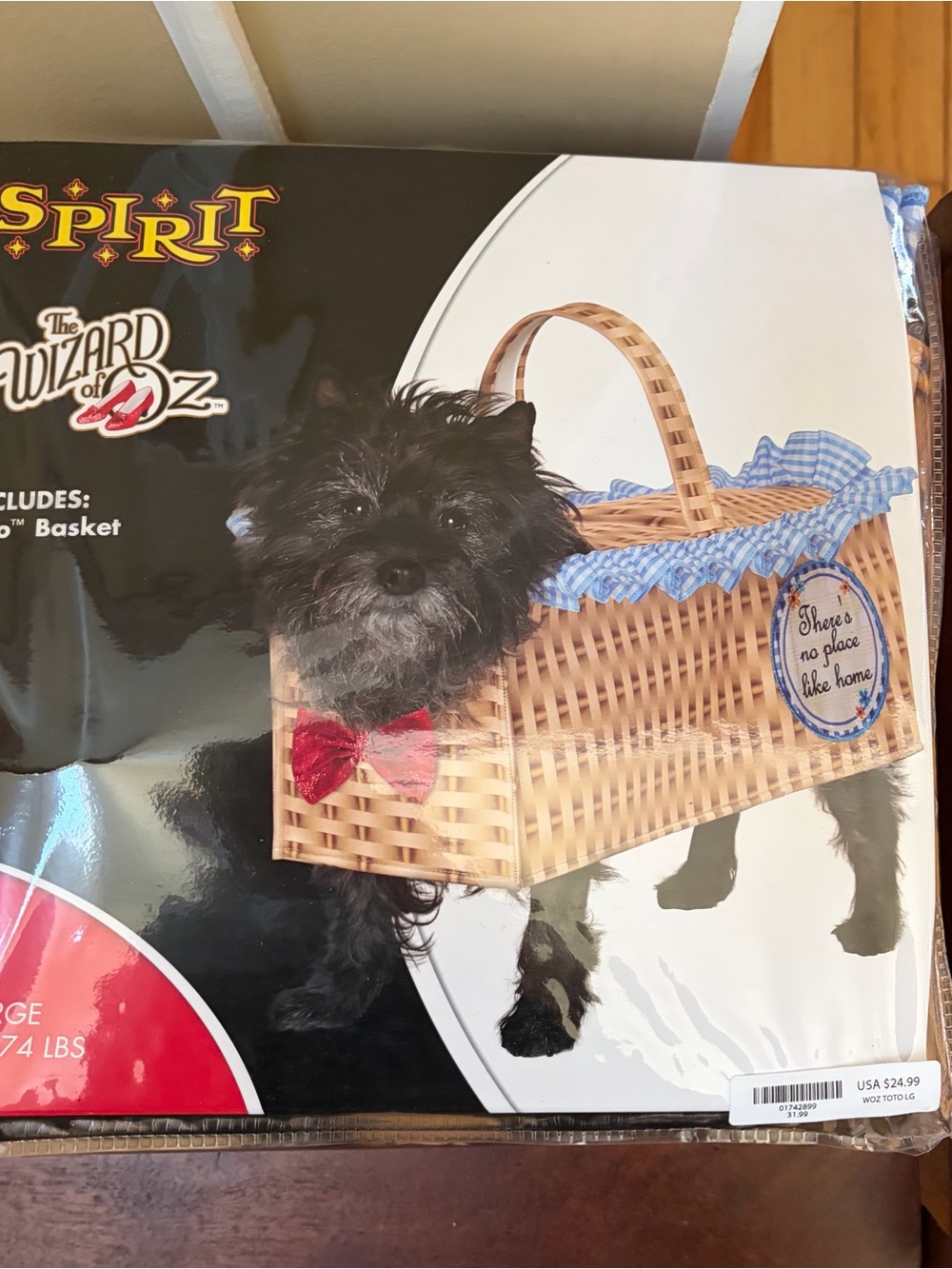 Spirit Halloween Toto Basket Costume Wizard of Oz Dorothy